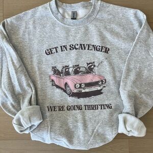 Get In Scavenger Pink Car Graphic Crewneck Sweatshirt